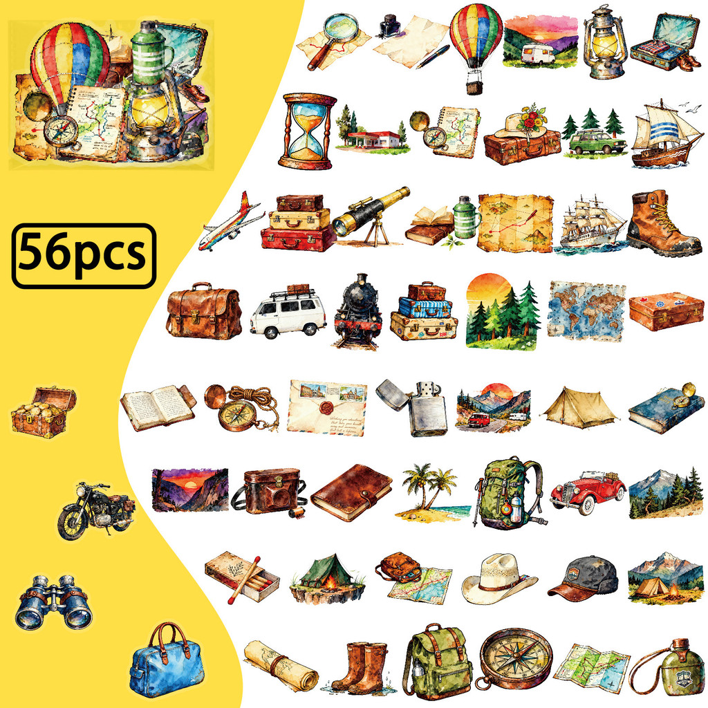 Outdoor Adventure Stores - 56 Adesivos PET para Viagem e