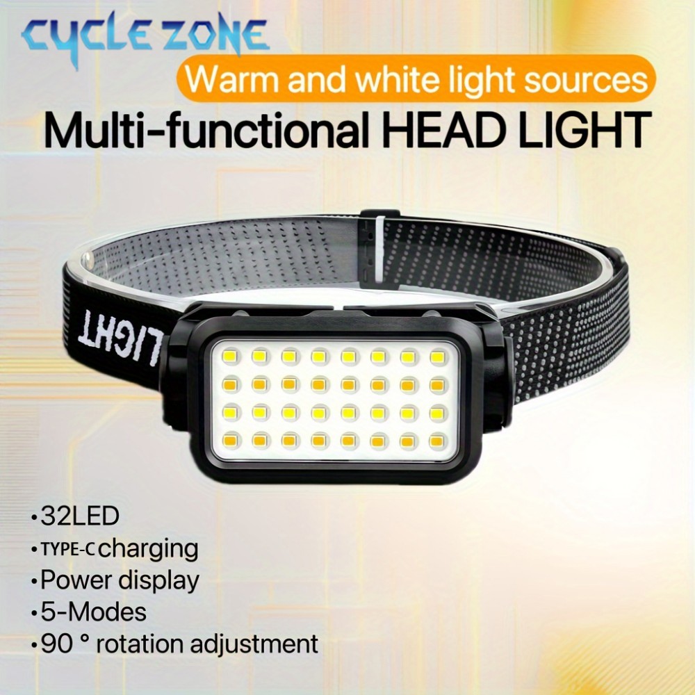 Outdoor Adventure Hunt - Farol recarregável com 32 LED 5
