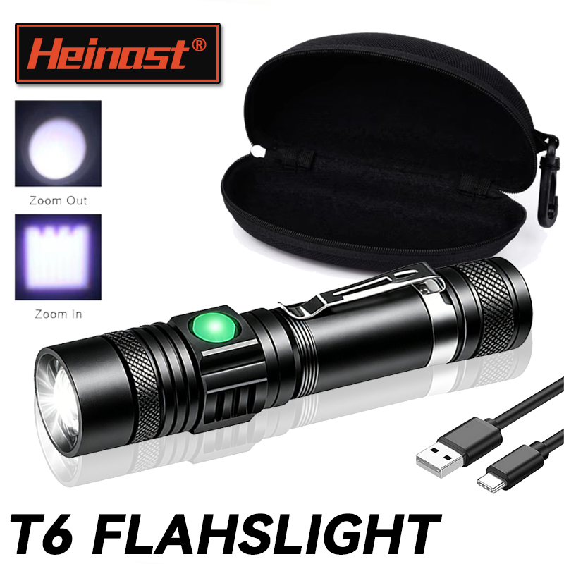 Outdoor Adventure Hunt - Lanterna LED T6 Recarregável, Tocha Zoomável