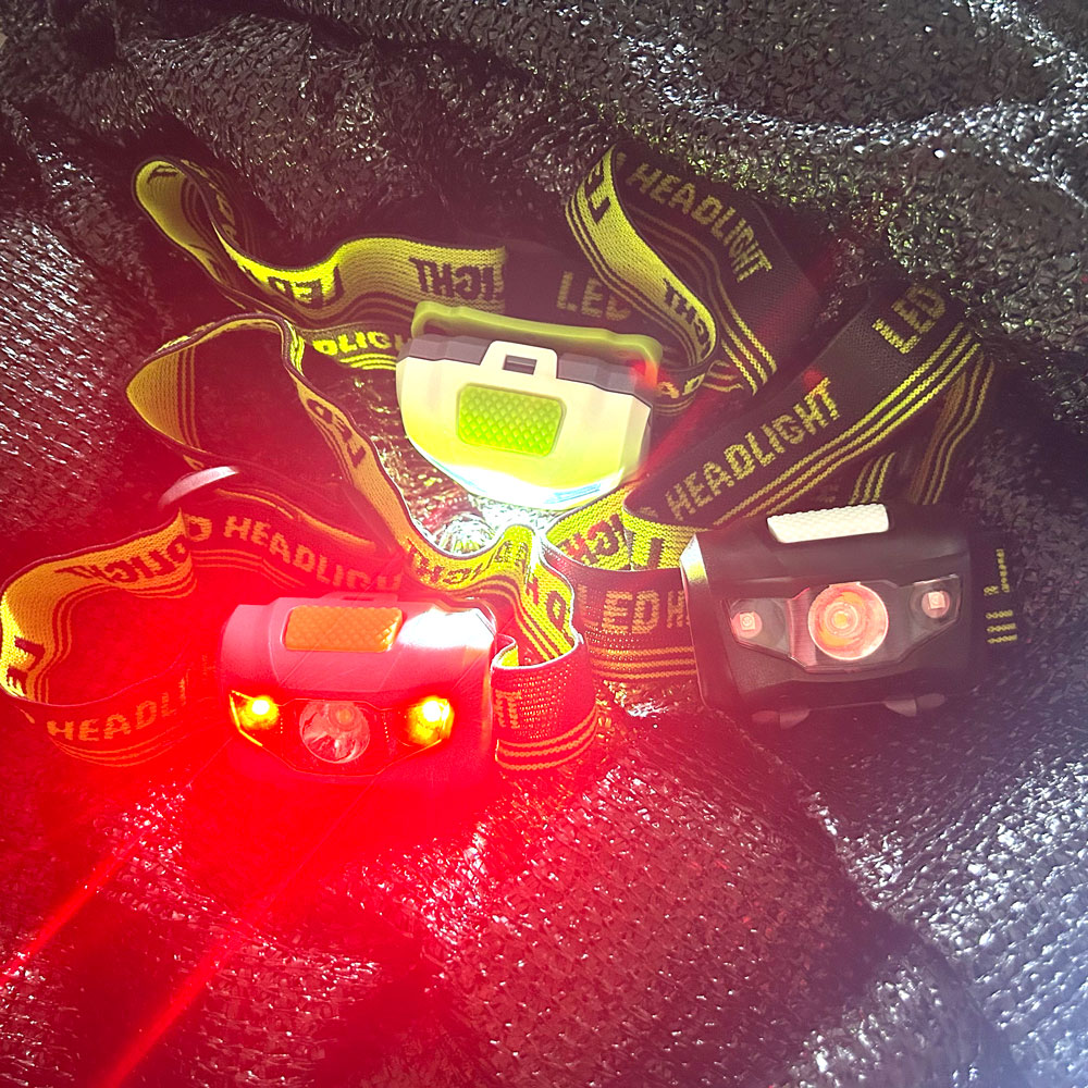 Outdoor Adventure Hunt - Branco vermelho led farol uso aaa