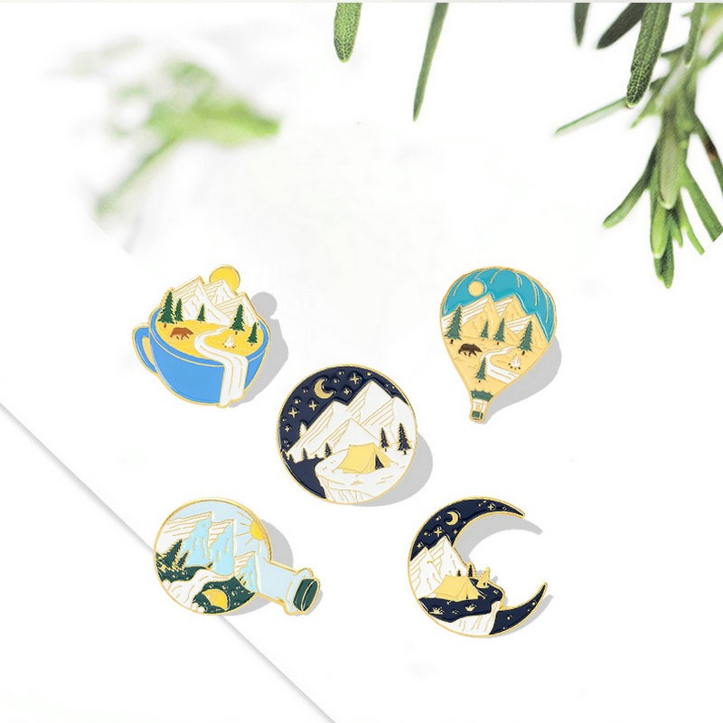 Outdoor Adventure With Kids - Alfinetes esmaltados de aventura de acampamento,