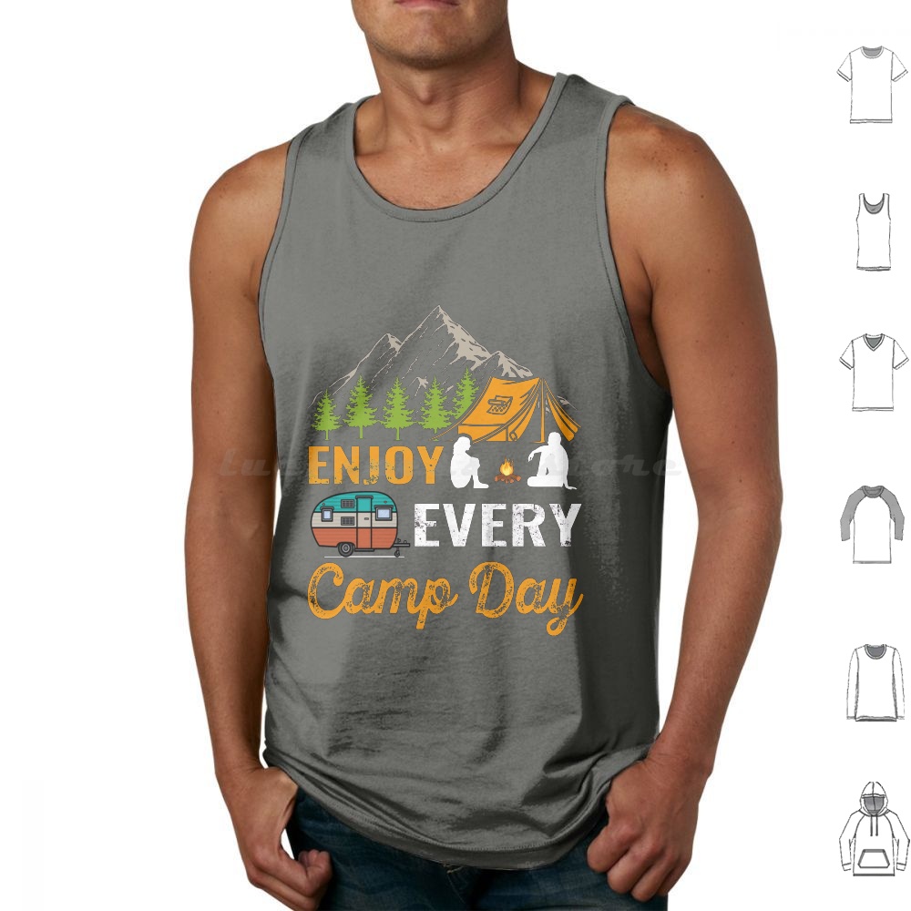 Outdoor Adventure Recreation - Camisetas Regata de Algodão Estampadas Monocromáticas