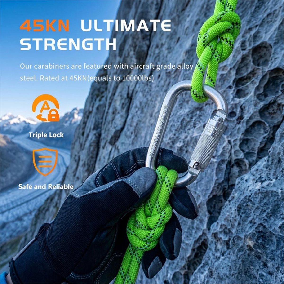 Carabiner Locking D - (A99Z) Mosquetão de Bloqueio Automático 45kN