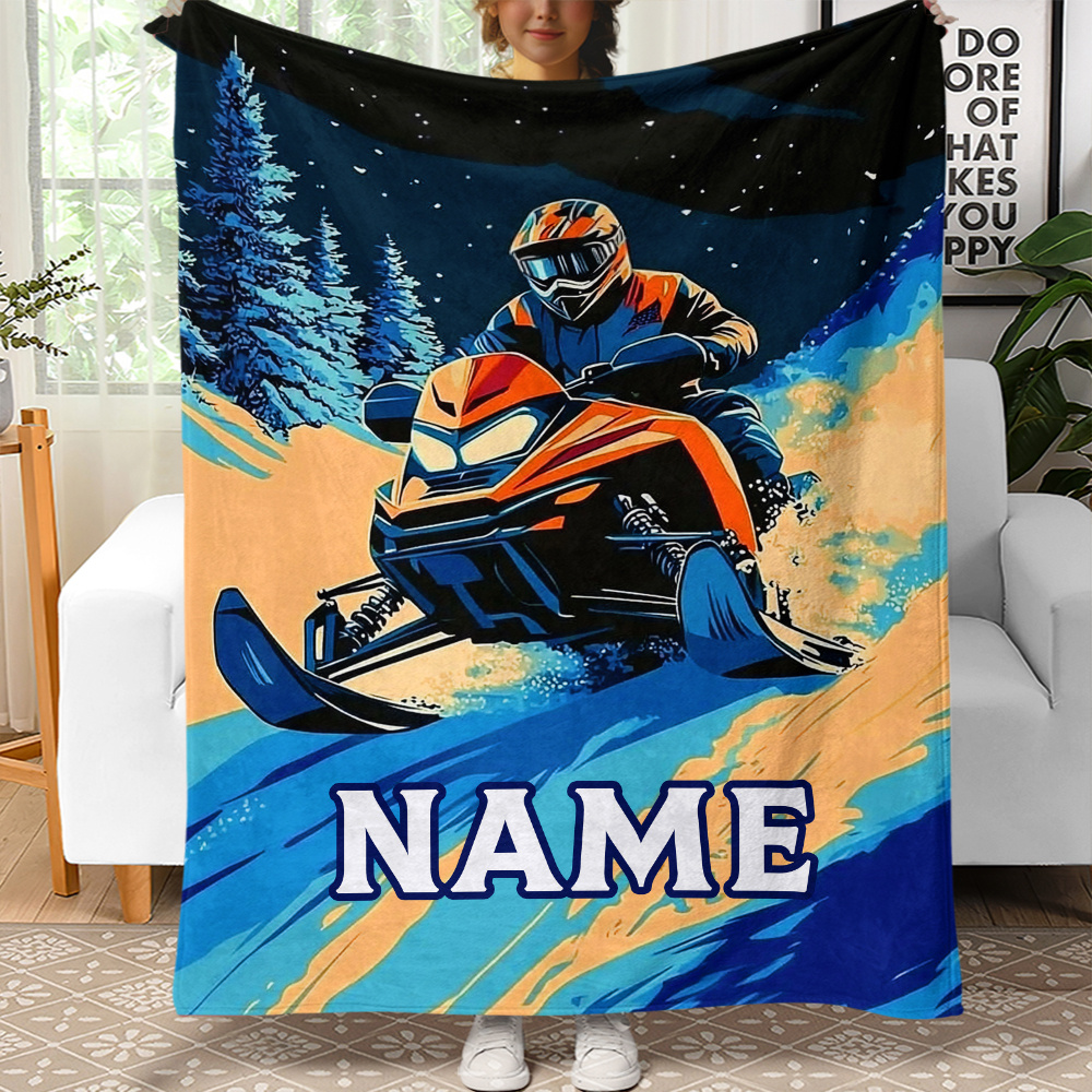 Outdoor Adventure Names - Cobertor Personalizado para Snowmobile com Nome,