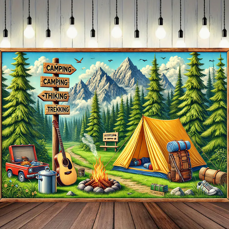 Outdoor Adventure Background - 1 fundo de acampamento e aventura