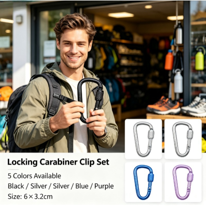 Carabiner Locking D - Mosquetão de Alumínio em Liga Metálica