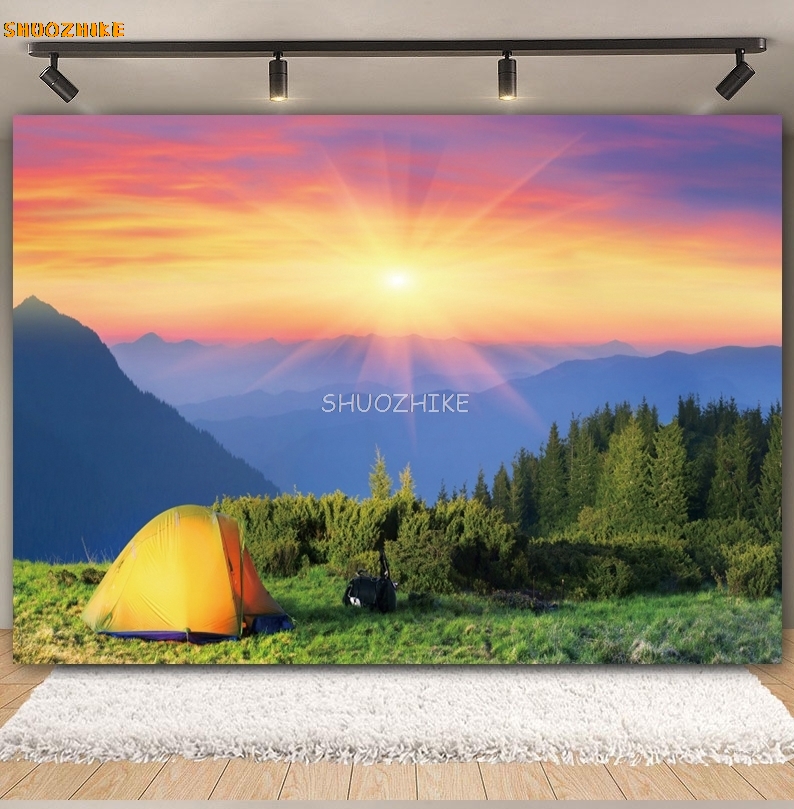 Floresta ao ar livre acampamen - Outdoor Adventure Background avaliação e preço