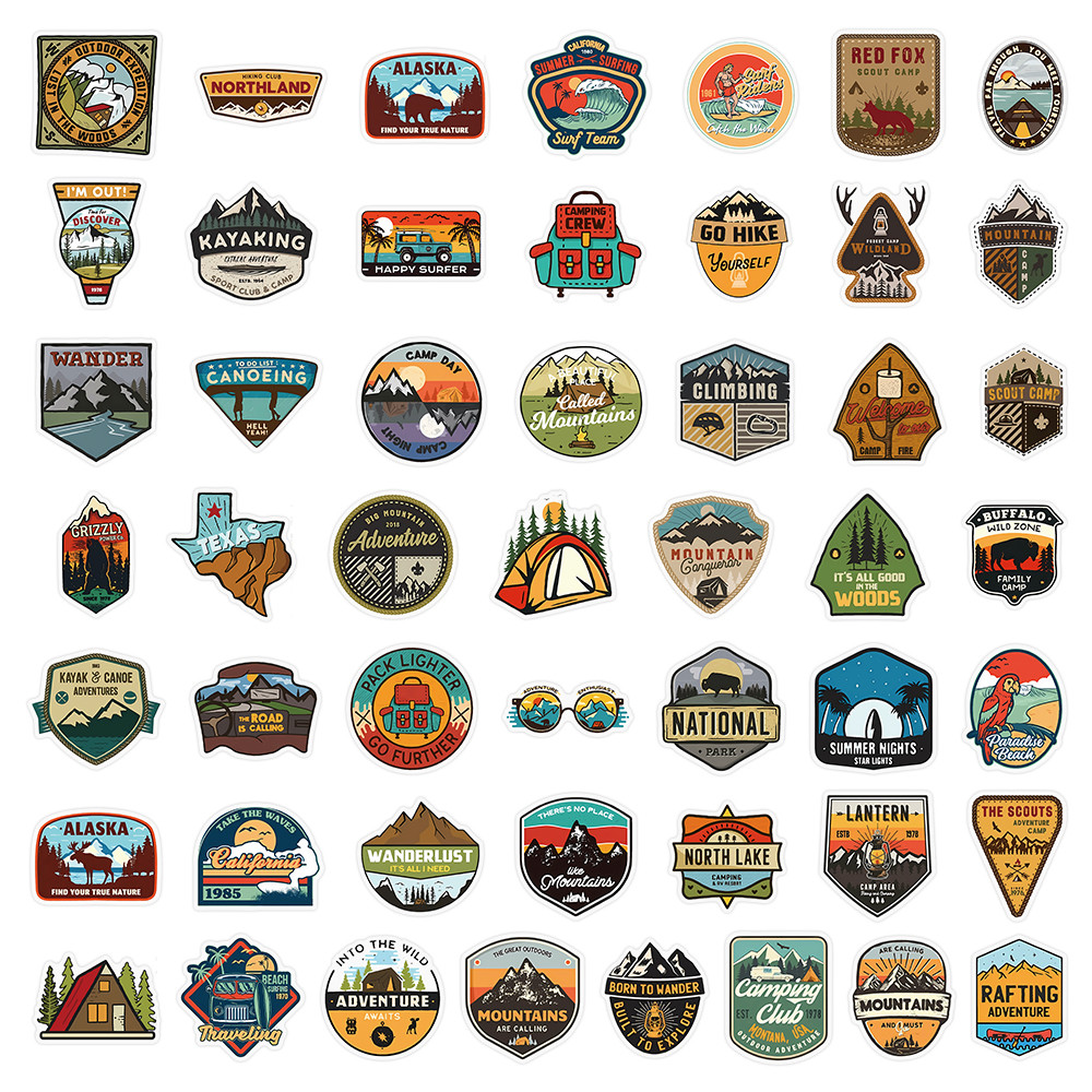 50 Folhas de Adesivos Vintage  - Outdoor Adventure Stores avaliação e preço