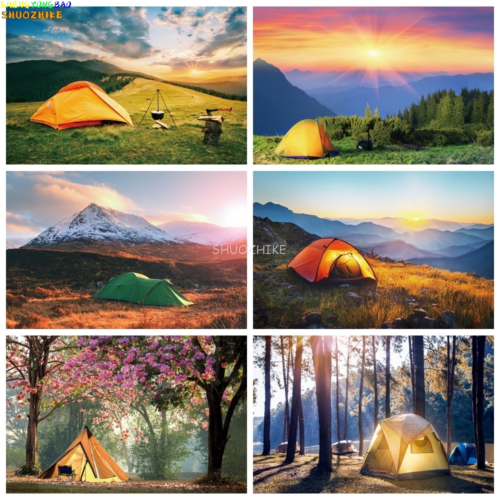 Floresta ao ar livre acampamen - Outdoor Adventure Background avaliação e preço