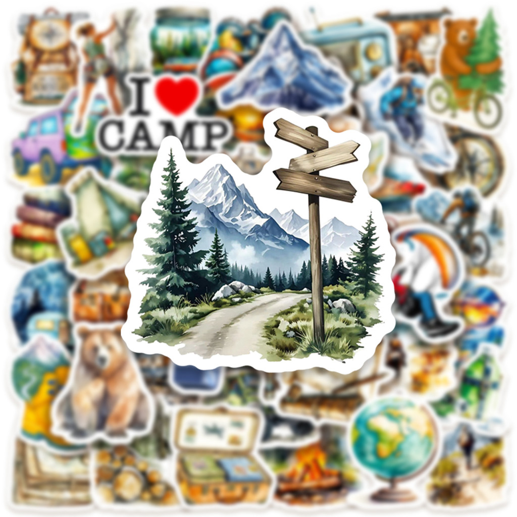 50 peças adesivos de acampamen - Outdoor Adventure Stores avaliação e preço