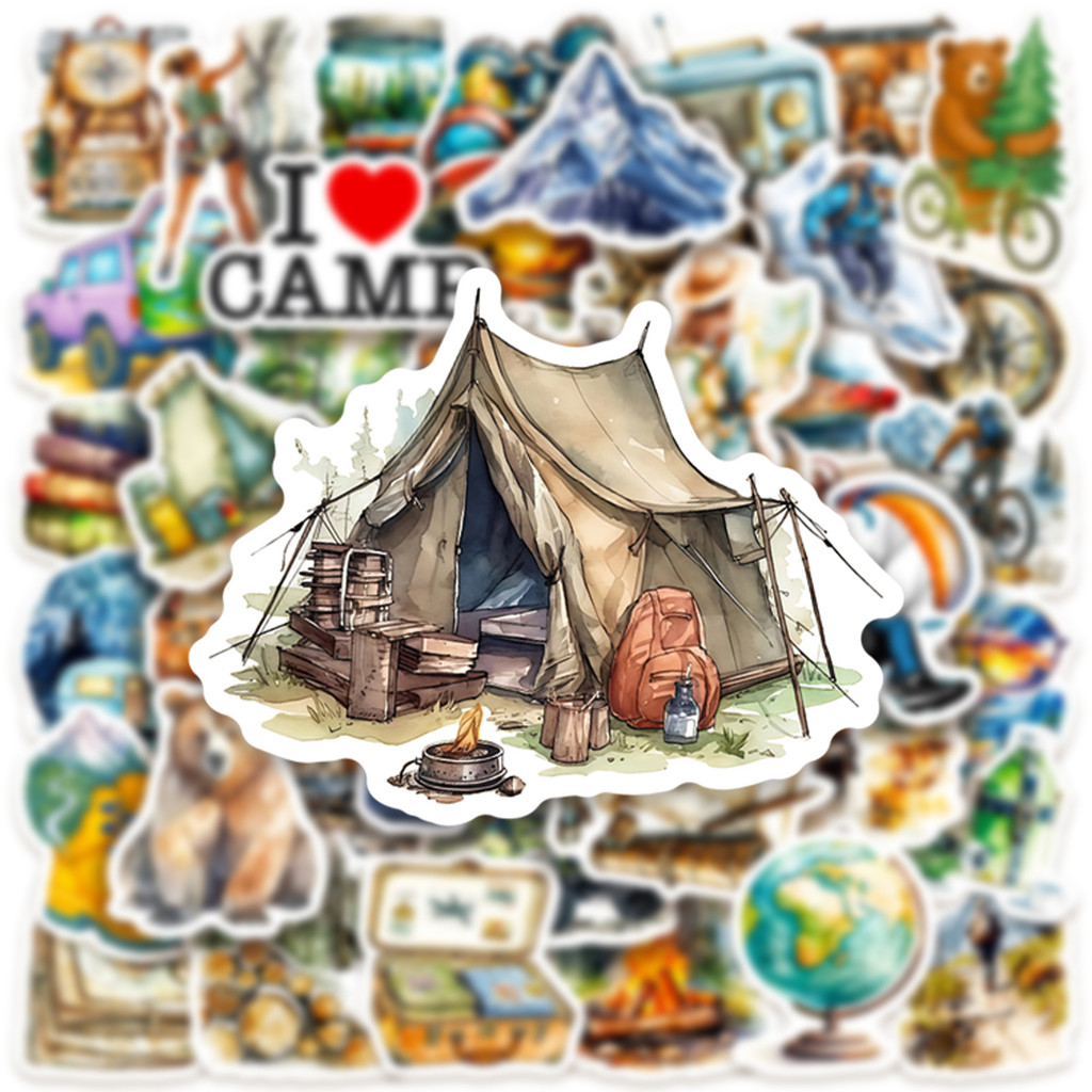 50 peças adesivos de acampamen - Outdoor Adventure Stores avaliação e preço